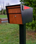 Wood Grain Curbside Locking Mailbox Built Tough Steel USPS Approved Anti Identity Theft Security 14 To 16 Gauge Welded Construction