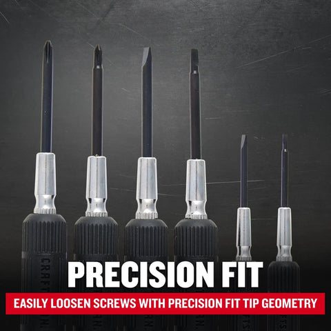 6 Piece Precision Screwdriver Set With Mini Screwdrivers For Watch Jewelry Eyeglasses And Computer Repair, Comfort Cushion Grip