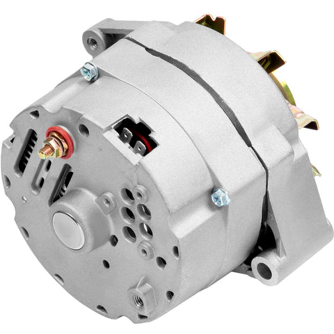 Three Wire 105Amp 12V Self Exciting Alternator Replacement For Chevy Cars 10SI Style Beefed Up Power With Internal Regulator