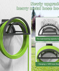 Heavy Duty Outdoor Hose Holder Wall Mount for 125Ft Hose, Detachable Reel Storage Organizer, Metal Hose Rack, Black