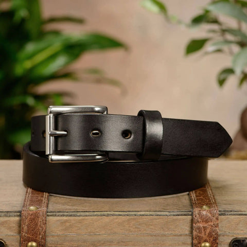 Mens Leather Belt 1.25 Inch Wide For Work Casual And Dress, Black, 32 Inch Length, Durable Everyday Belt With Classic Look, Easy Fit, Built To Last For Office, Weekend Wear, And All Day Comfort