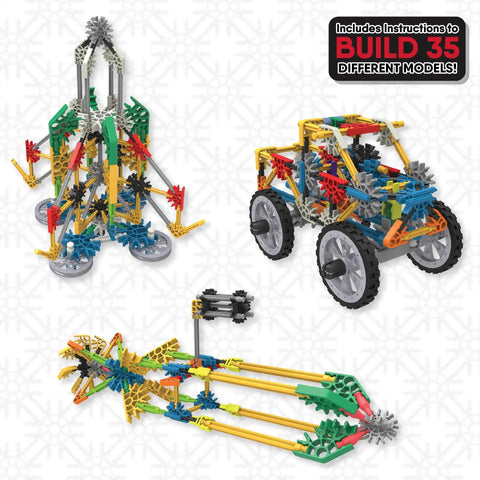 Adventure Wheels Building Set For Creative STEM Play, 480 Classic Pieces To Build Cars, Trucks, And More, Kid Approved, Mega Fun Build Kit For Ages 7 And Up, Amazon Exclusive, 480-piece rods and connectors set shown in three models