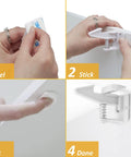 Steps to install 12 Pack Invisible Baby Proofing Cabinet Locks With Sticky Adhesive Latches For Cabinets And Drawers No Drill No Tools Required