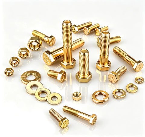 Tough As Nails Grade 8 Nuts And Bolts Assortment Kit For Pickup Builds and Weekend Shop Work, 622 fastening pieces in gold finish.