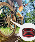 Aluminum Bike Cassette Spacers And Hub Washers Set For 7 To 11 Speed, 1mm To 3.0mm Thick, shown on a bike in use outdoors.