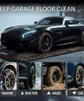 Heavy-Duty 7'9 By 16' Garage Floor Mat With 610GSM Beefed-Up Commercial PVC Containment Mat, trapping water and mud from car tires