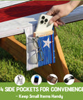 Waterproof Picnic Table And Bench Cover Set For Outdoor Camping Fits 72 Inch Tables And 72 Inch Benches American Flag Pattern with side pocket