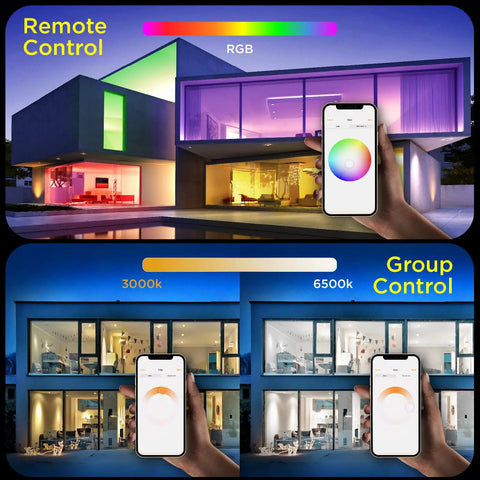 Smart LED Flush Mount Ceiling Light With HomeKit Siri Alexa Google Voice Control 12 Inch 24W Dimmable RGB Color Changing
