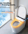 Sleek Sensor Activated Smart Toilet With Built In Bidet Pump And Self Cleaning Deodorizer Featuring Heated Seat And Smooth Flushing Action showing heated seat display.