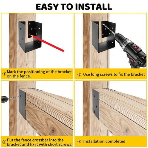 Beefy Concealed Joist Hanger Brackets For 3.5 X 5.5 Inch Wood Beams U Shaped Steel Hanger With Concealed Flange Heavy Duty Mount For Fence Porch Swing And Handrails Black Powder Coated 2 Pack