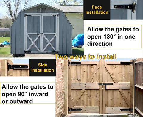 Beefy 13 Inch Heavy Duty Gate Hinges That Handle 900 Lbs Load Capacity Thickened Solid Steel Build To Stop Gate Sag, barn and wood gate install