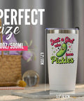 Pickle Girl Vibes 20 Oz Insulated Stainless Steel Travel Tumbler With Secure Lid, 200Z size, fun pickle design, elegant drinkware.