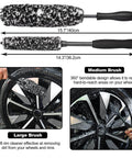 All In One Car Wheel Cleaning Kit With Long Handle Brushes, Tire Brush, Soft Microfiber Wheel Brushes, Rim Cleaner Brushes