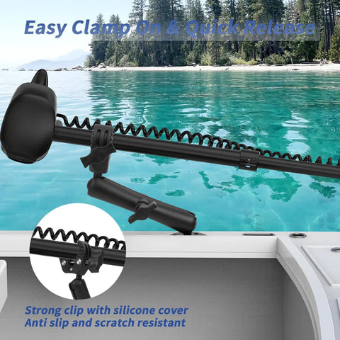 Rock Solid Trolling Motor Stabilizer Mount with Grippy Silicone Grip Reduces Bounce and Vibration on Trailers and Rough Rides