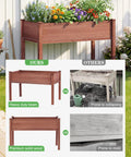 Heavy Duty Raised Garden Bed With Thick 2.4 Inch Leg Stand 48 By 24 By 30 Inches Outdoor Wood Elevated Planter Box With Liner 300 Lb Capacity Easy Assembly Weather Resistant