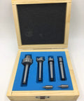 MT1 Wood Lathe Live Center Drive Spur Cup Set Offers Badass Durability For Smooth Spindle Turning Operations with tips in wooden case.