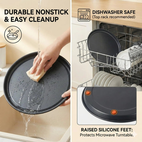 10 Inch Microwave Crisper Pan Turns Your Microwave Into A Fry Pan For Crispy Browning And Fast Even Cooking When Reheating Pizza
