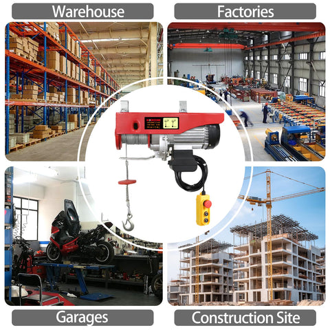 Beefy 110V Electric Hoist Winch 440 Lbs Capacity with 14 Ft Wired Control and 40 Ft Lift Height for various lifting tasks
