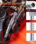 Pro Grade All In One 8 Piece Grease Gun Accessory Kit With Quick Release Coupler 90 degree adapter in use on machinery