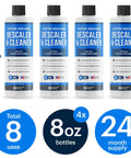 Universal Descaling Solution For Coffee Makers And Espresso Machines Deep Cleans Limescale From Keurig Nespresso Breville And More Eight Uses Descaler Cleaner For All Automatic Coffee Makers with 4 bottles, 8 uses total.
