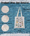 Civil Engineer Alphabet Tote Bag The ABCs Of Civil Engineering Gift For Female Engineers Graduation Present Durable Canvas Tote With Sturdy Straps Waterproof And Reusable Everyday Carryall with product details and size on blue brick background.