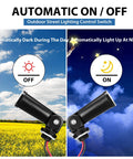 8 Pack Dusk To Dawn Photoelectric Sensor Switches For Outdoor Lighting 120V, showing automatic day/night activation.