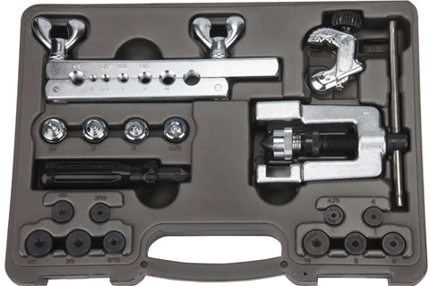 6502 Master Brake Flaring Tool Kit For DIYers with tools and case, covers single, double, and bubble flares sizes 3/16 to 5/8 inch.