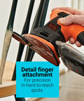 Compact 1.2 Amp Electric Mouse Detail Sander Handy For Tight Spaces With 14,000 Orbits Per Minute Efficient Dust Collection Canister