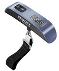 Digital Luggage Scale for Travel Essentials, Hanging Baggage Scale With Temperature Sensor, 110 Pound Capacity, Battery Included, Compact Blue