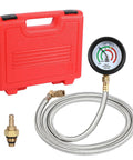 Exhaust Back Pressure Tester Kit With 6ft Stainless Steel Hose And Quick Connector For Diesel Trucks SUVs Vans Pro Grade Exhaust Back Pressure Gauge With M12 And M18 Adapters Easy One Hand Setup, red case