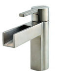 Vega Single Control 4 Inch Centerset Bathroom Faucet in Brushed Nickel, Water Efficient with Push And Seal Drain, side view