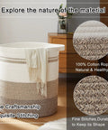 80L Laundry Hamper With Handles Decorative Woven Storage Basket For Living Room And Nursery Perfect For Toys Blankets Pillows And Clothes Gradient Yellow 20x18 Inches Kid Safe Totally Durable And Easy Carry in a bedroom setting.