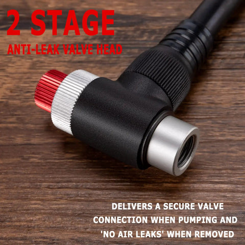 Go To Portable 300 PSI Shock Pump With Gauge For Mountain And Road Bikes And Motorcycles High Pressure Inflator valve head