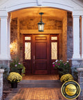 Outdoor Pendant Lights For Porch And Entryway Waterproof Anti Rust Exterior Lanterns in black gold aluminum on porch