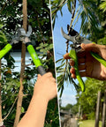 Two In One Garden Pruning Kit With Lopper And Shears Heavy Duty 1.5 Inch Branch Cutter And 0.5 Inch Precision Snips in use