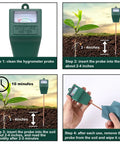 Green Two Pack Soil Moisture Meters For Houseplants And Outdoor Gardens, Color Coded Dial Hygrometer Test Kit with Care Steps