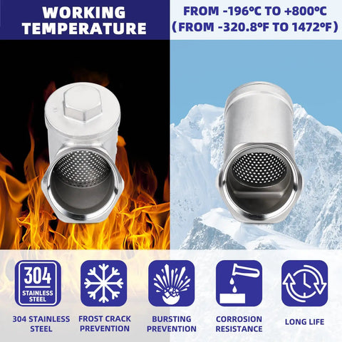 Beefy Heavy Duty 304 Stainless Steel Y Strainer 2 Inch NPT Female Filtration With 80 Mesh Screen for extreme temperatures