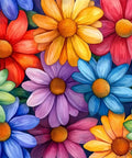 Vibrant floral pattern on 5D Diamond Painting Kit For Adults Beginner Friendly Full Drill Round Diamond Art, DIY Home Decor, 13.78x13.78 in