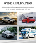Various vehicles demonstrating Pro Grade All In One 17 Piece Car AC Valve Core Kit For R12 To R134a Conversion Universal AC Valve Service Set