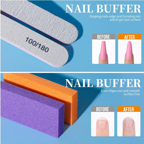 Nail Soaking Bowl Kit For At Home Manicure With Acetone Proof Hand Bowl Gel Polish And Dip Powder Remover nail buffers shown