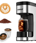 Single Serve Coffee Maker For K Cup And Ground Coffee, 3 Brew Sizes With Strong Brew And Over Ice, 14 Oz Removable Water Reservoir