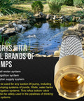1 Inch Brass Foot Valve No Lead Heavy Duty Workhorse Backflow Preventer With Female Connection in front of a pond