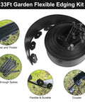 No Dig 4 Inch Landscape Edging Kit 33 Feet Long With 30 Spikes Flexible Garden Border showing coiled edging and included spikes