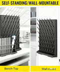 52 Rod Wall Mounted Laboratory Drying Rack With Drainage Outlet Design, shown as self-standing and wall-mountable.