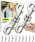 12 Pack Bulletproof Double Ended Bolt Snap Hooks 4 7 Inch Zinc Alloy Trigger Clips With Slick 360 Swivel built tough for fast attachments