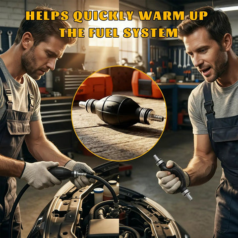 Real Deal Manual Fuel Transfer Pump With Hella Durable Rubber Bulb Grip Quick Prime Fuel Line 8mm 5 16 Inch Fits Most Cars Trucks And Boats Sweet Fix For Gasoline Diesel Engines in use for engine priming.