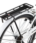 Rear Bike Rack For Everyday Hauls Lightweight Durable Cargo Carrier With 26 Lb Capacity That Fits Most Adult Bikes on white bike