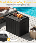 Outdoor 31 Gallon Storage Box With Lid For Patio Furniture Garden Tools Pool Supplies Waterproof UV Resistant Lockable