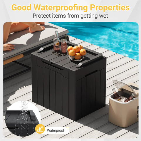 Outdoor 31 Gallon Storage Box With Lid For Patio Furniture Garden Tools Pool Supplies Waterproof UV Resistant Lockable