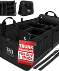 XL Beefed Up Trunk Organizer For SUV And Truck With Six Adjustable Compartments And Non Slip Base Secure Straps Foldable Design